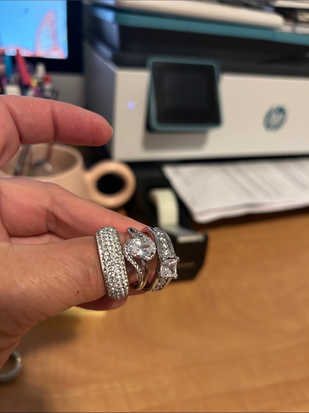 Sparkling Silver Stack Ring Set in Silver